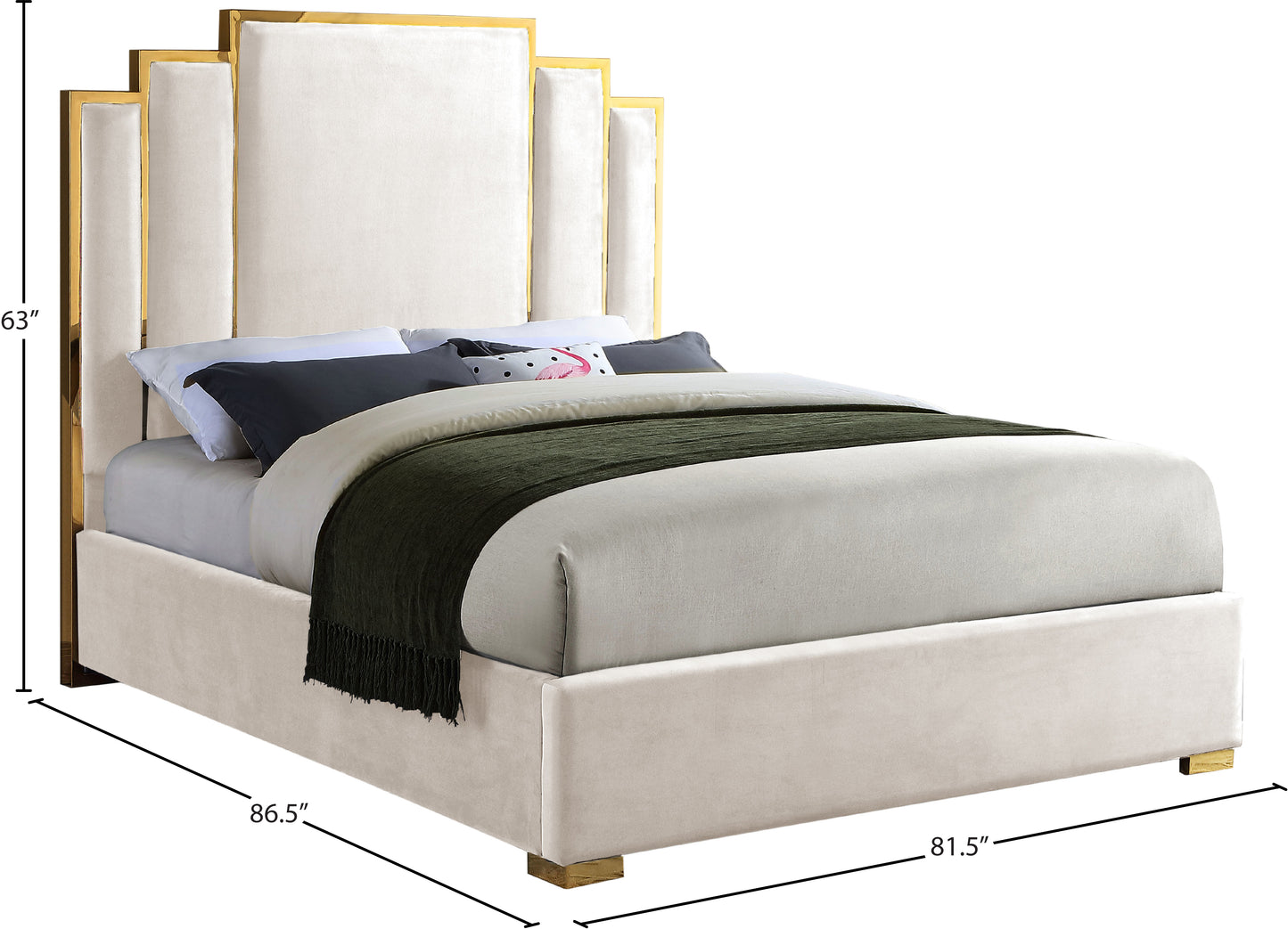 nolita cream velvet king bed k