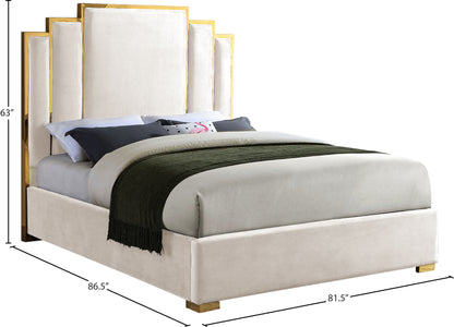 Nolita Cream Velvet King Bed K