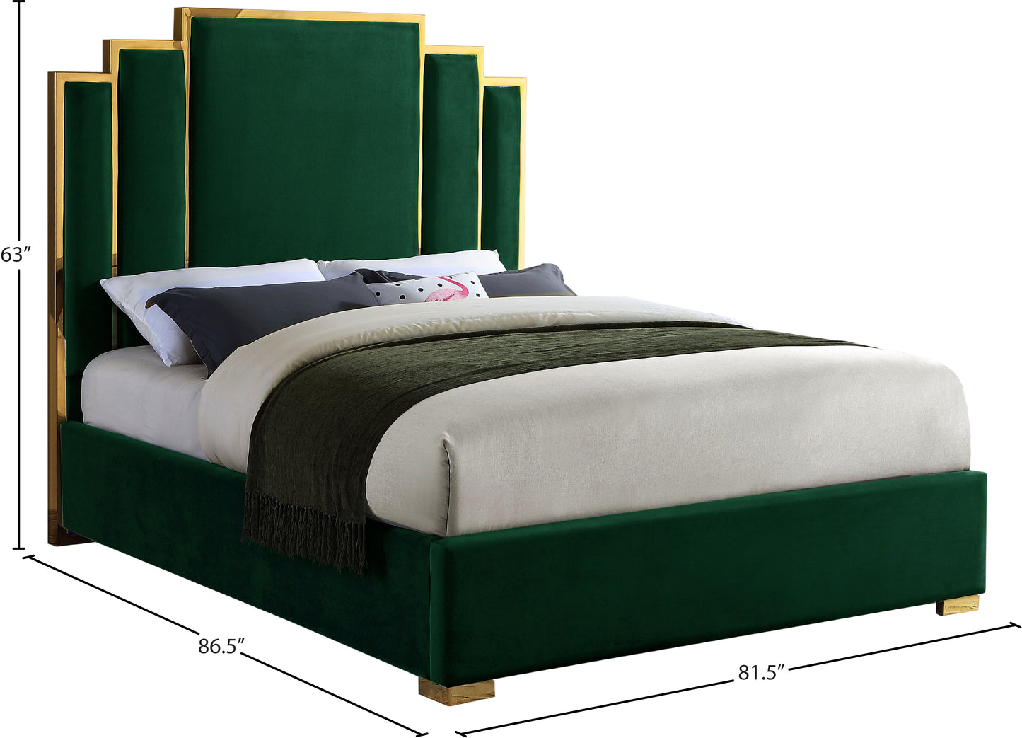 nolita green velvet king bed k