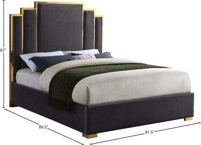 Nolita Grey Velvet King Bed K