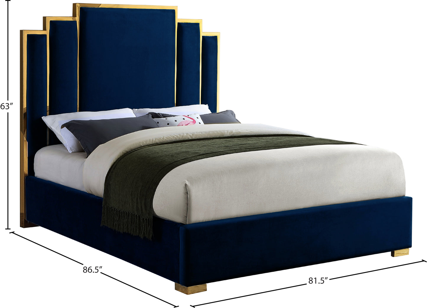 nolita navy velvet king bed k