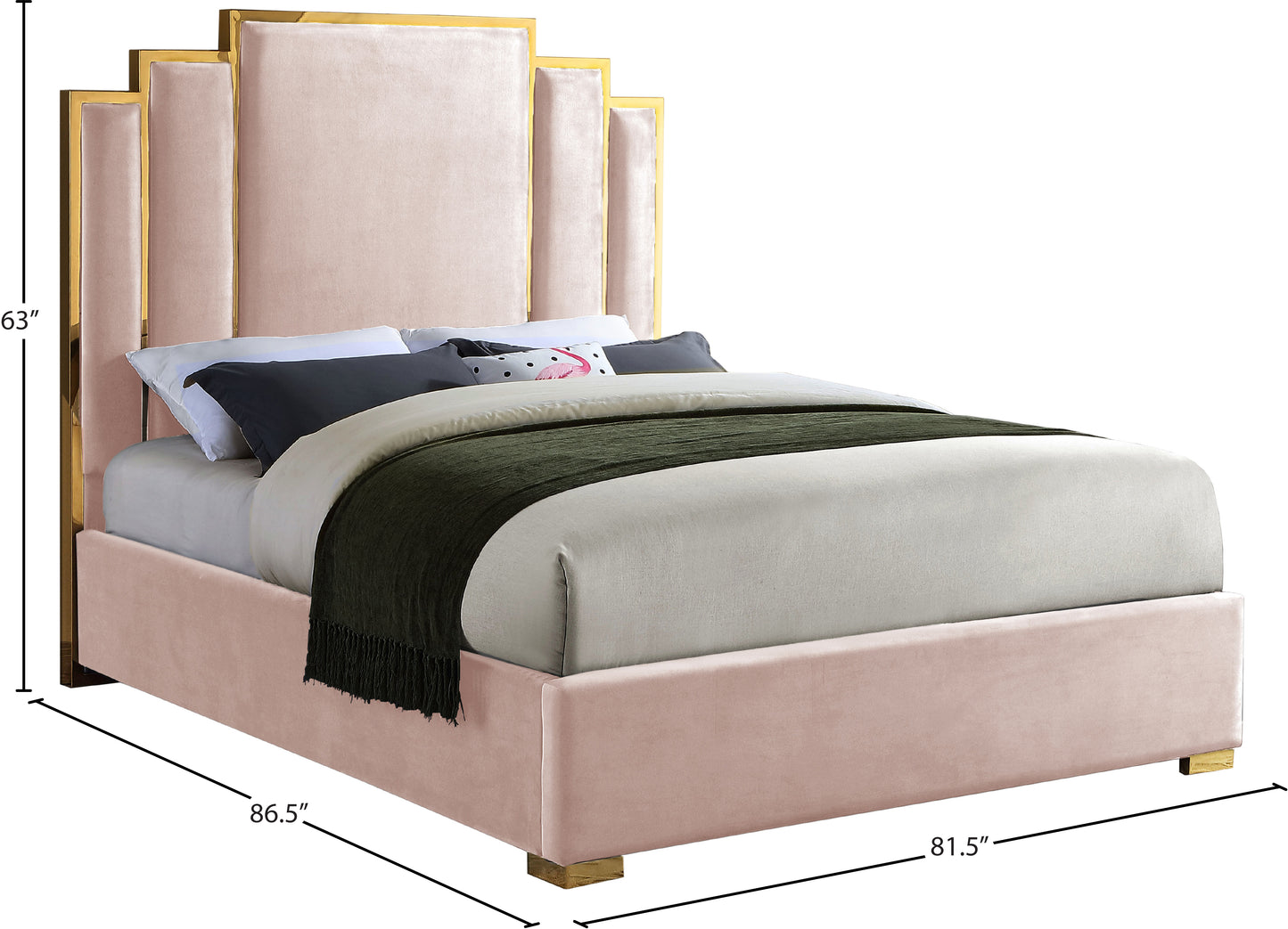 nolita pink velvet king bed k