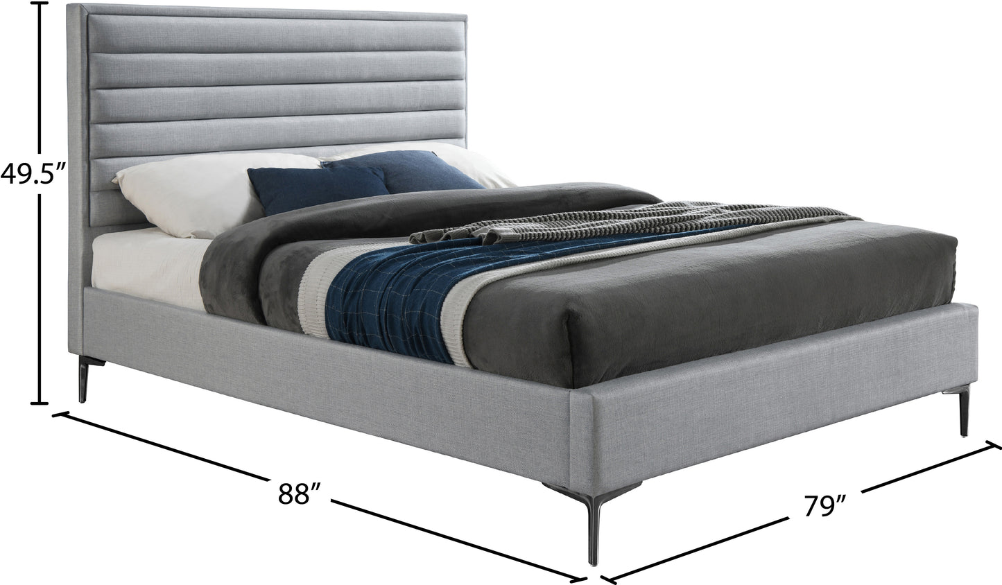 hilton grey linen textured king bed k