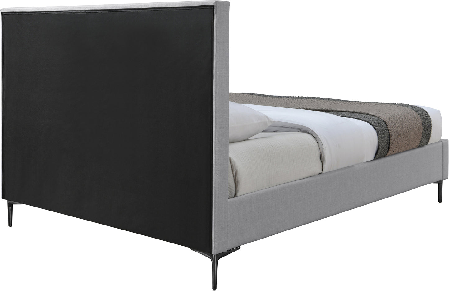 hilton grey linen textured king bed k