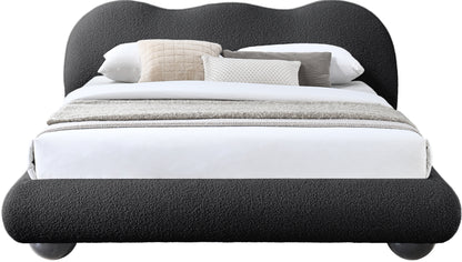 Sawyer Black Boucle Fabric Full Bed (3 Boxes) F