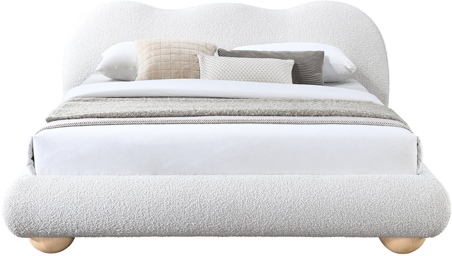 sawyer cream boucle fabric full bed (3 boxes) f