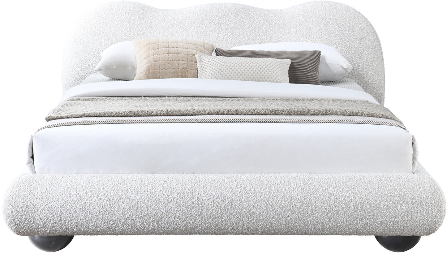 sawyer cream boucle fabric full bed (3 boxes) f