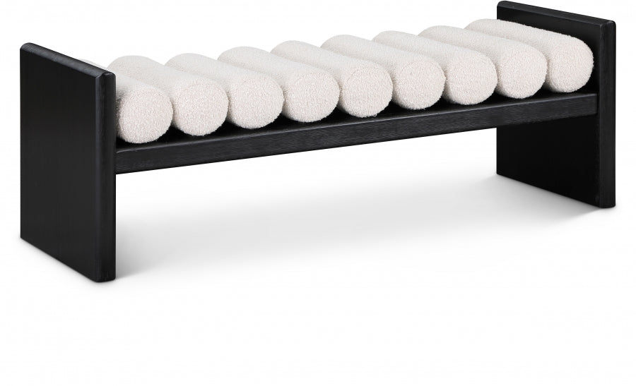 enzo boucle fabric bench 52”