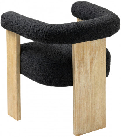 Naomi Black Boucle Fabric Natural Dining Chair C