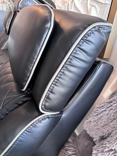 Luxury Power Reclining Home Theater Loveseat with Console  LED Lights