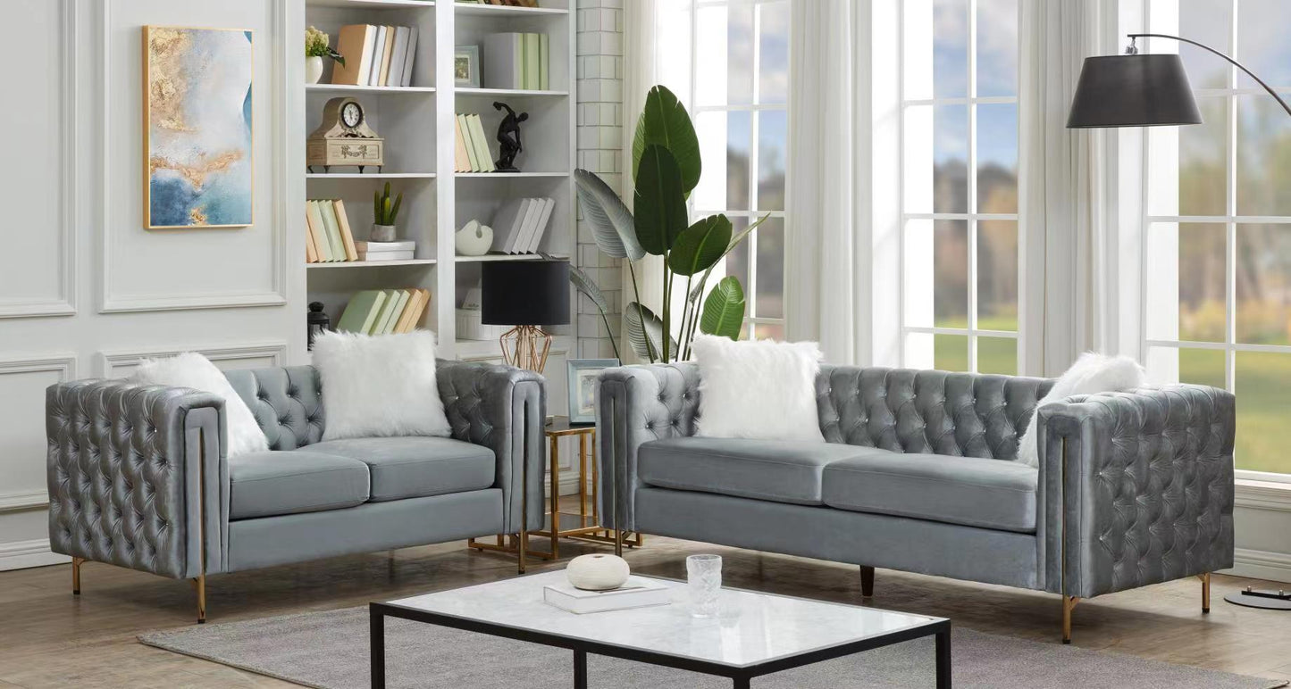 briana gray sofa & loveseat