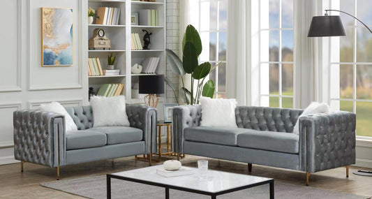 Briana Gray Sofa & Loveseat