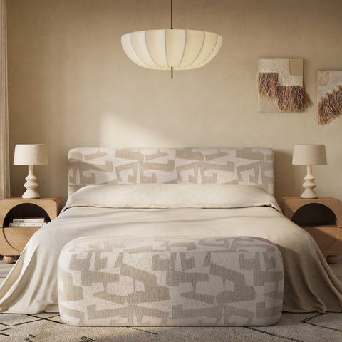 Noemie Laurent 54" Cream Performance Jacquard Bench - image 2