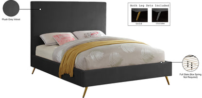 Odelia Grey Velvet Full Bed F