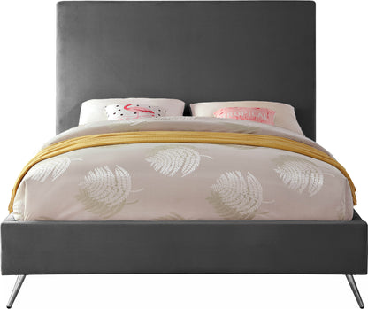 Odelia Grey Velvet Full Bed F