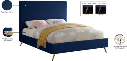 Odelia Navy Velvet King Bed K