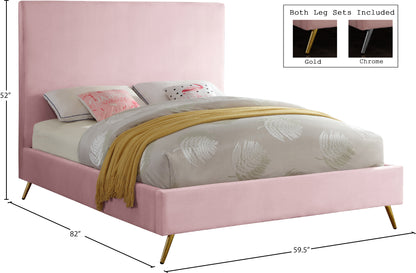 Odelia Pink Velvet Full Bed F