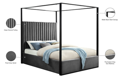 Nash Grey Velvet King Bed K