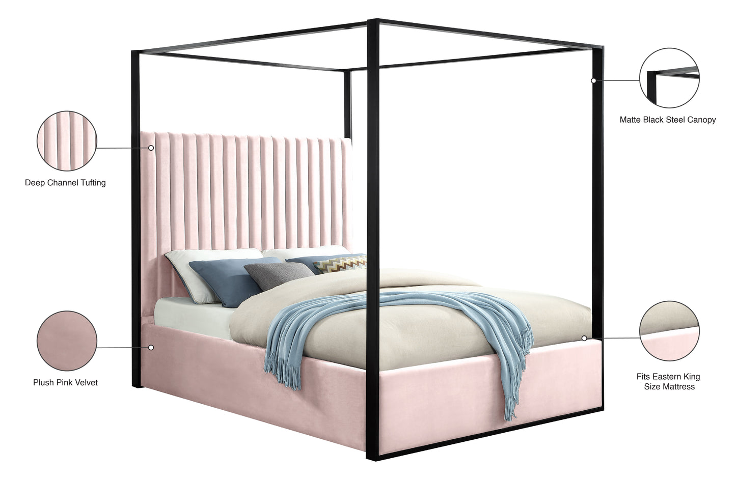 nash pink velvet king bed k