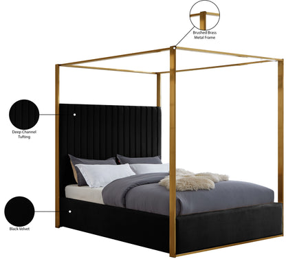 Madeline Black Velvet King Bed K