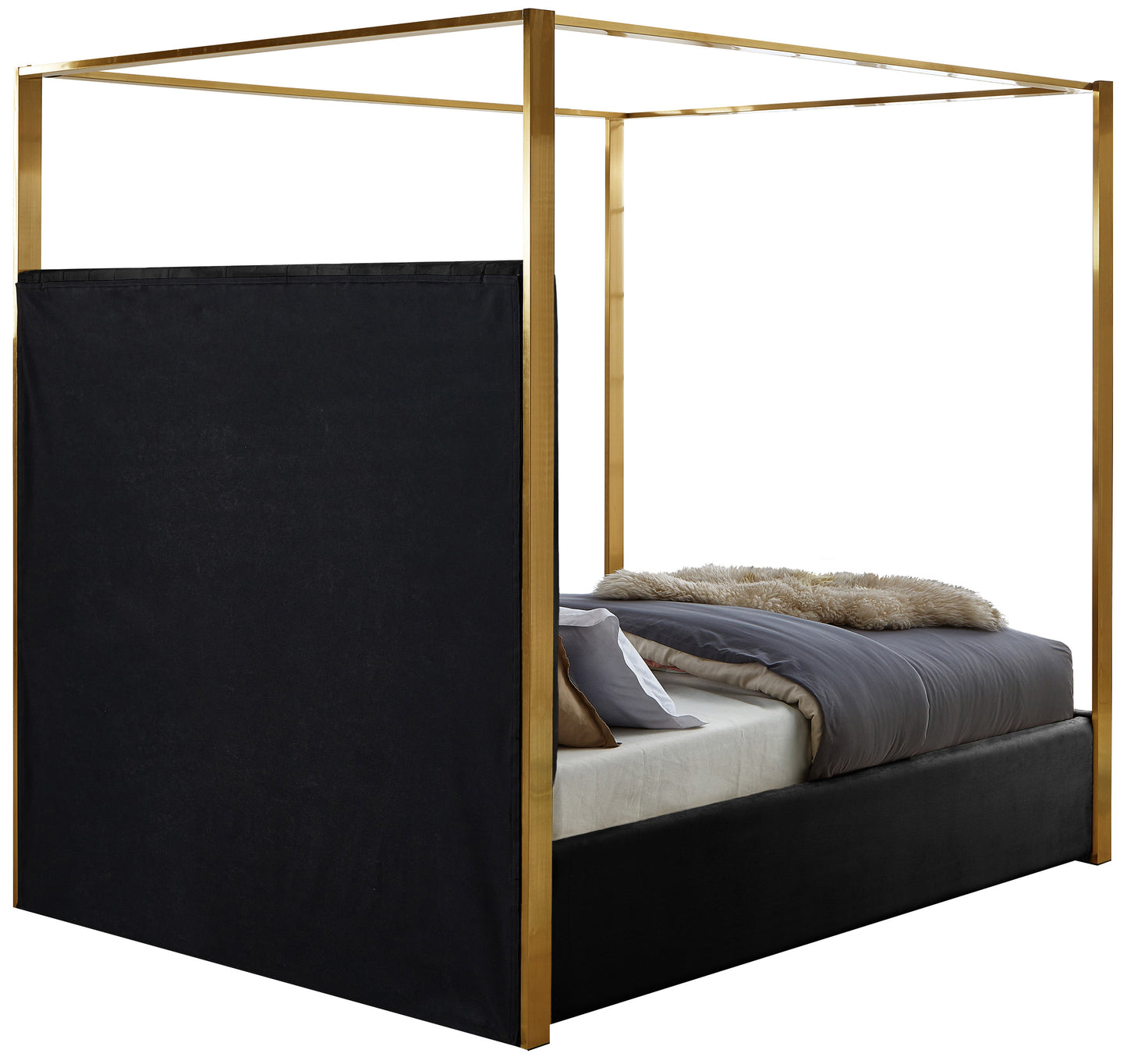 madeline black velvet king bed k