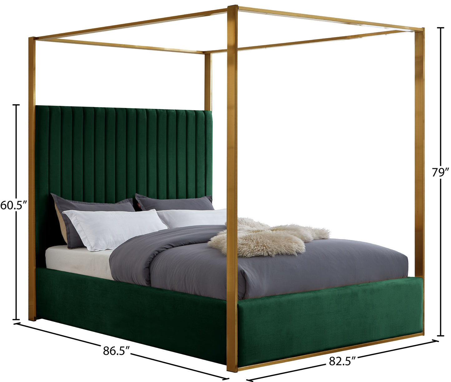 madeline green velvet king bed k