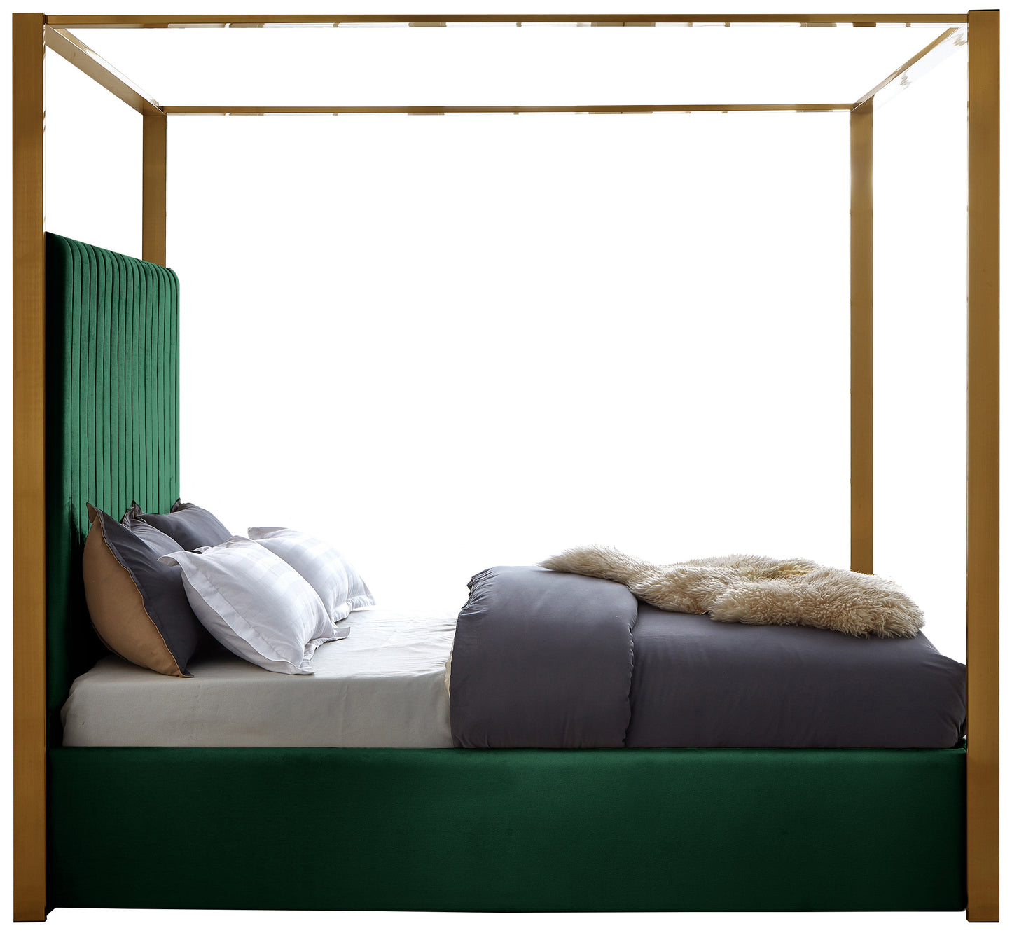 madeline green velvet king bed k