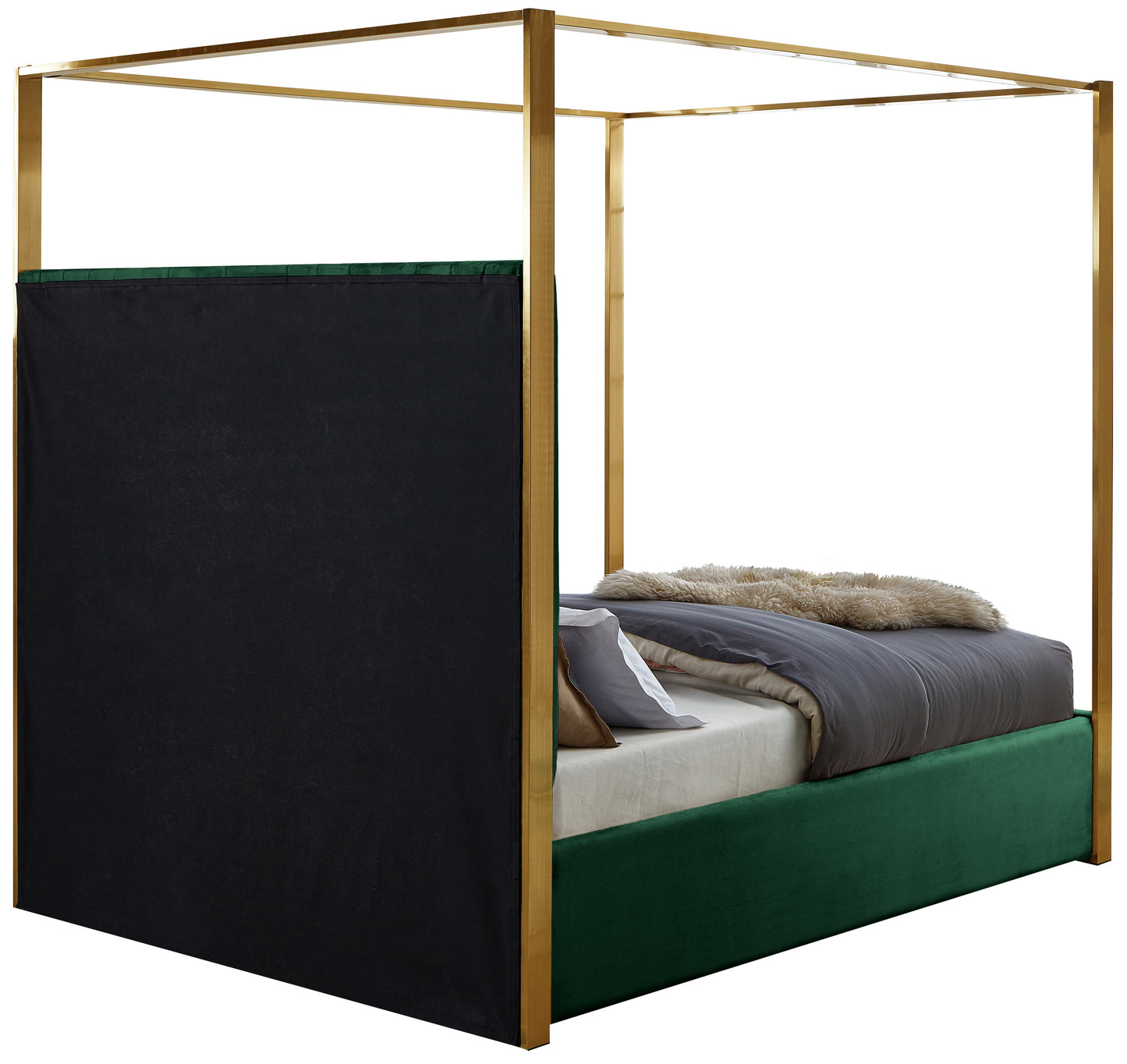 madeline green velvet king bed k