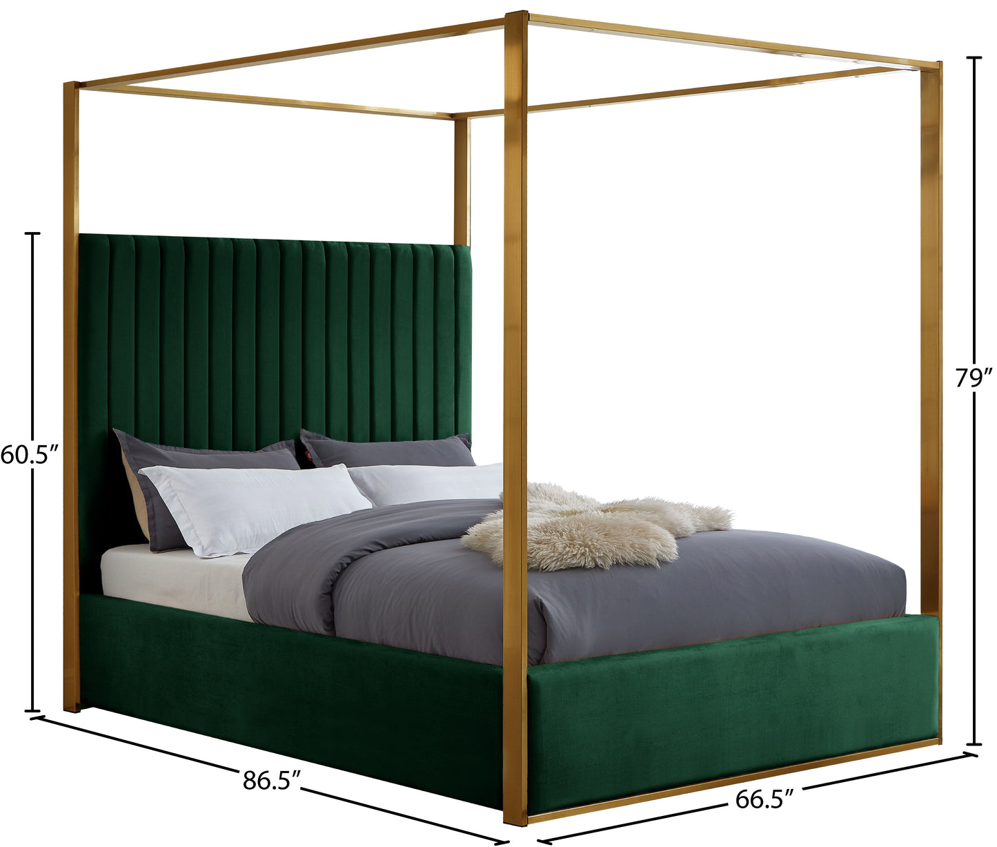 madeline green velvet queen bed q