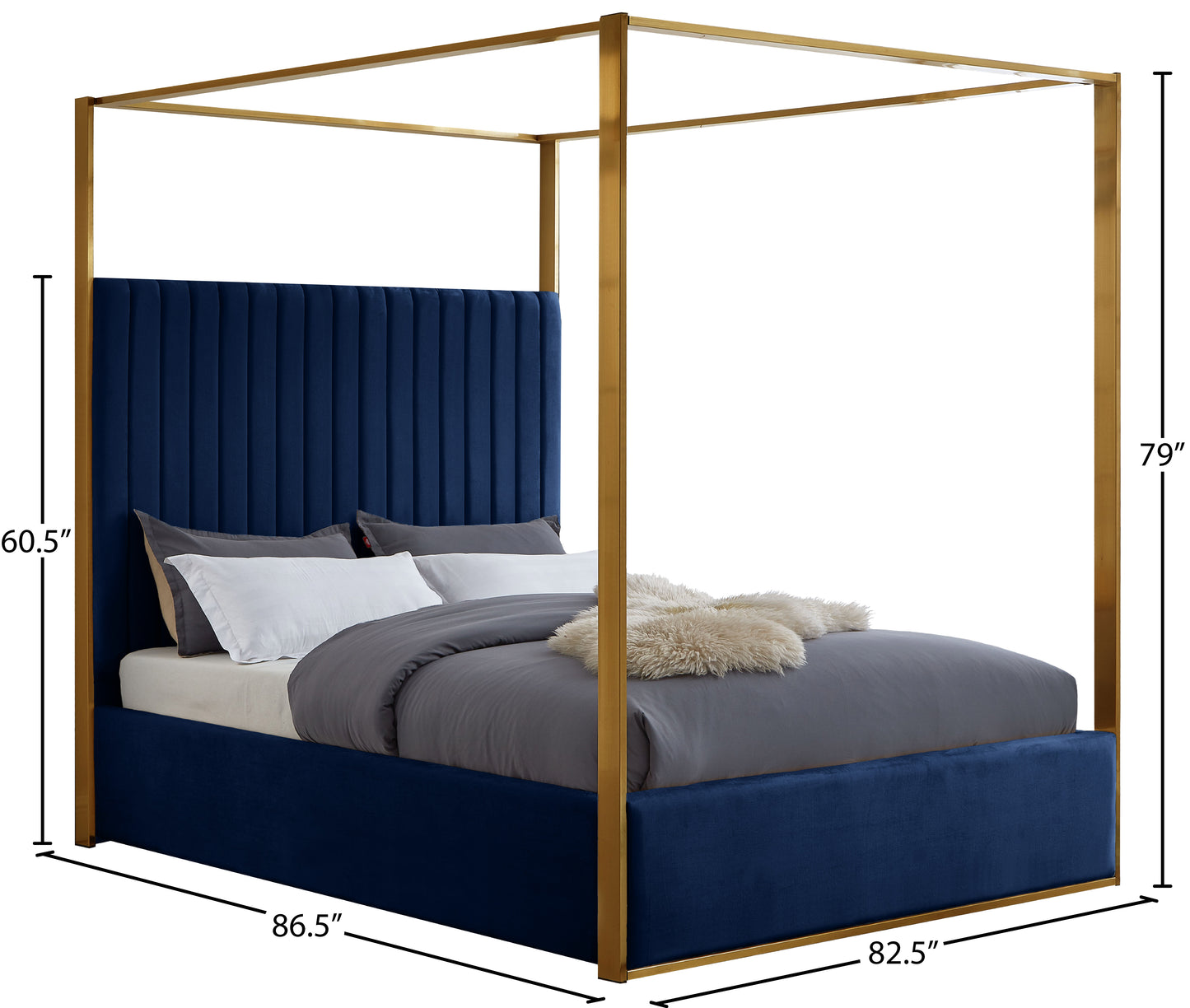 madeline navy velvet king bed k