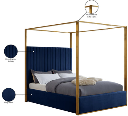 Madeline Navy Velvet King Bed K