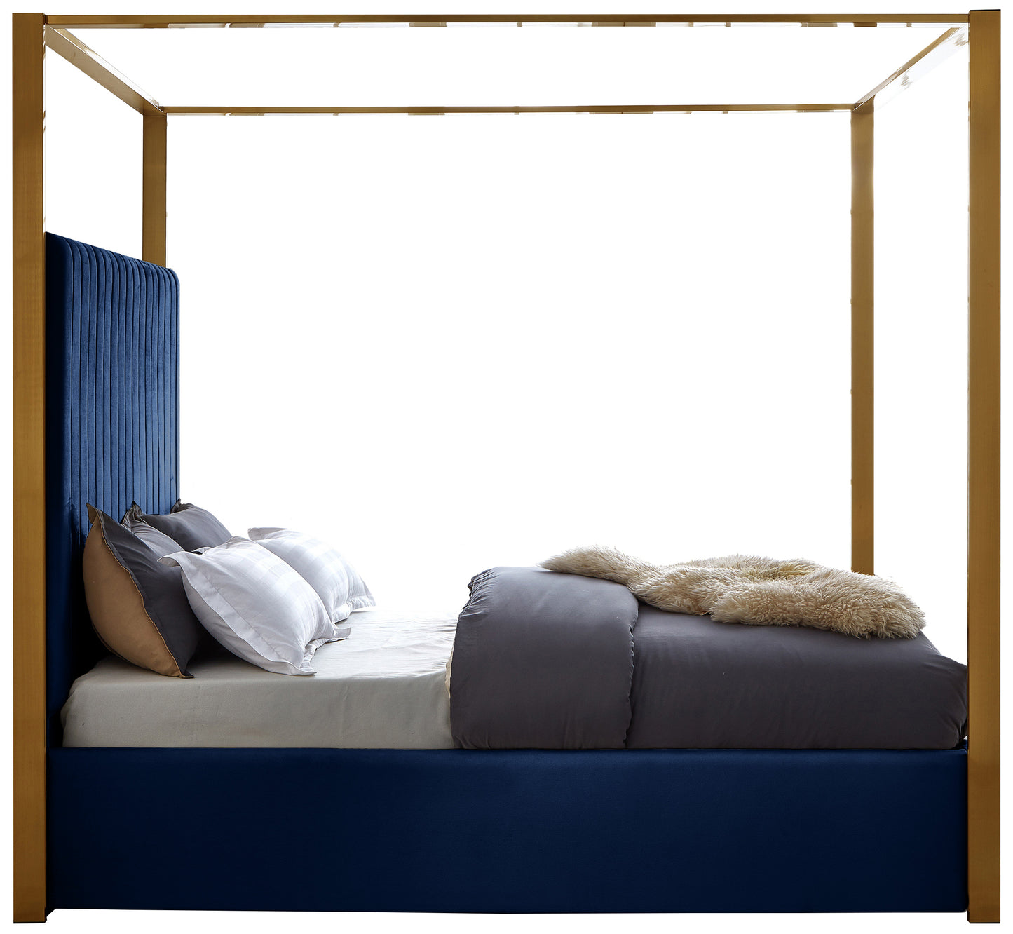 madeline navy velvet king bed k