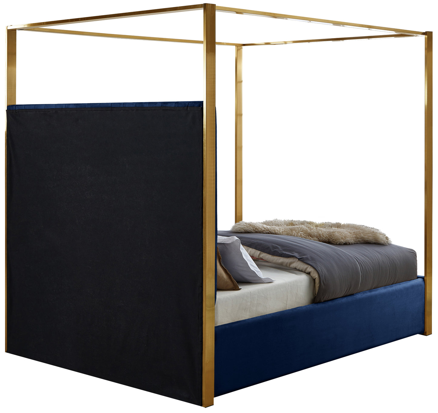 madeline navy velvet king bed k