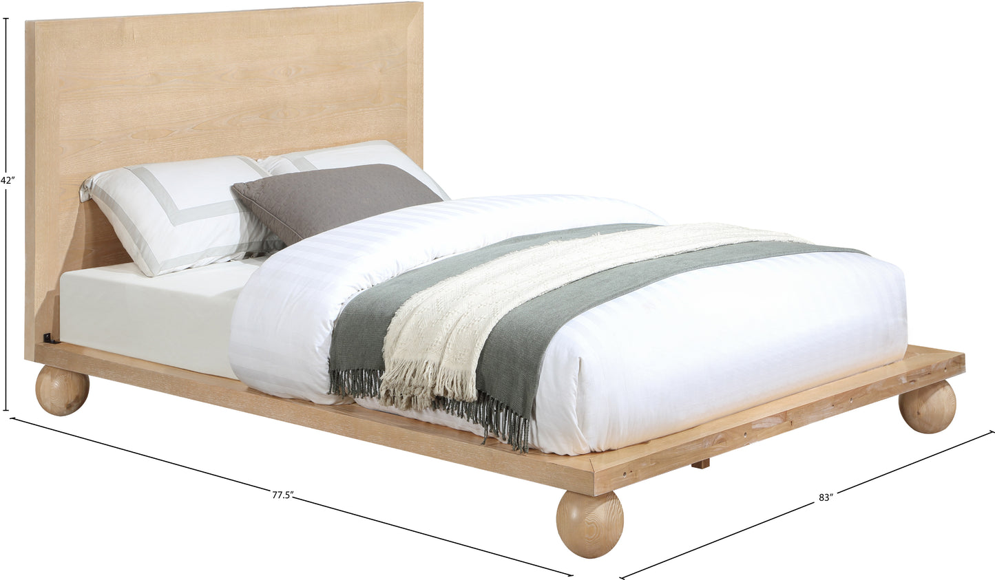 kimora natural king bed (3 boxes) k