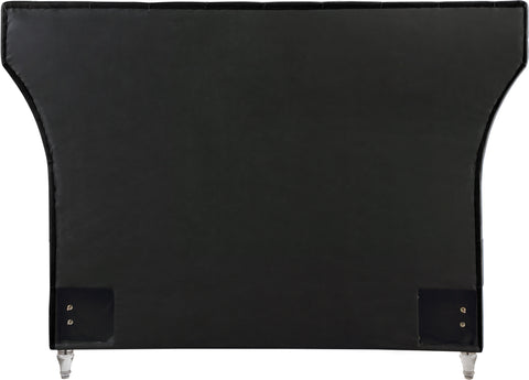 Iris Black Velvet Upholstered King Bed, 1 Piece