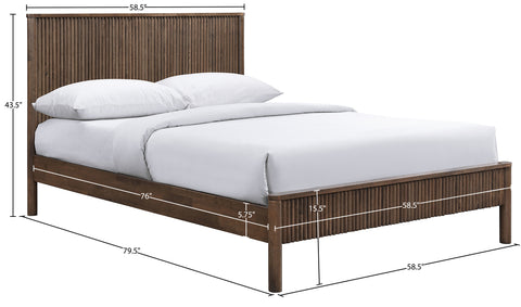 Blaire Walnut Solid Wood Full Bed, 1 Piece