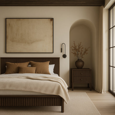 Blaire Walnut Solid Wood Full Bed, 1 Piece