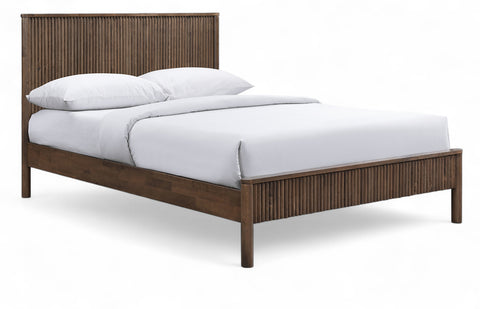 Blaire Walnut Solid Wood King Bed, 1 Piece