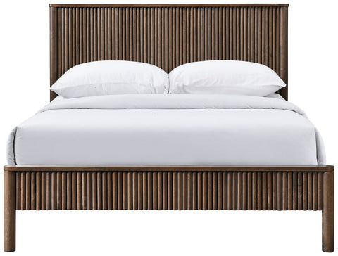 Blaire Walnut Solid Wood King Bed, 1 Piece