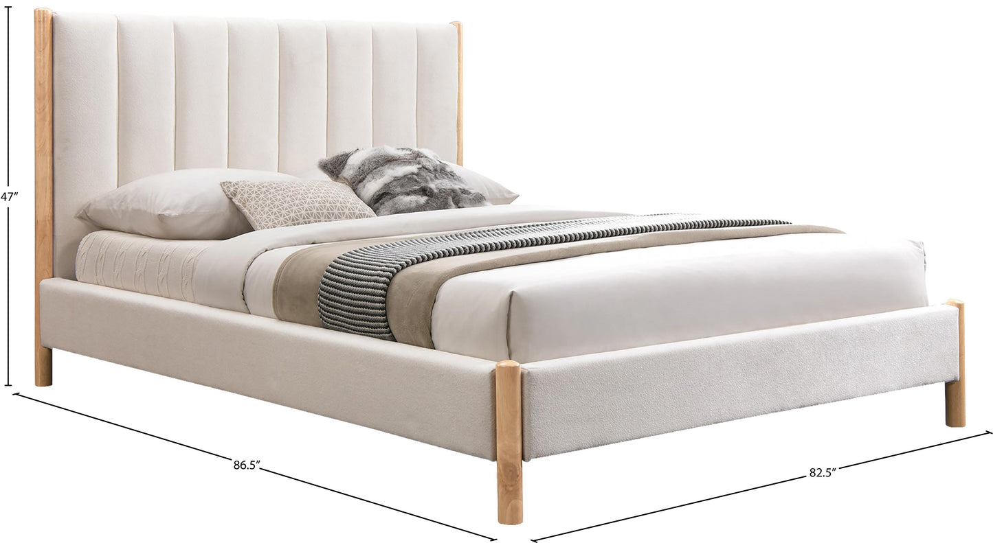 vino cream polyester fabric king bed k