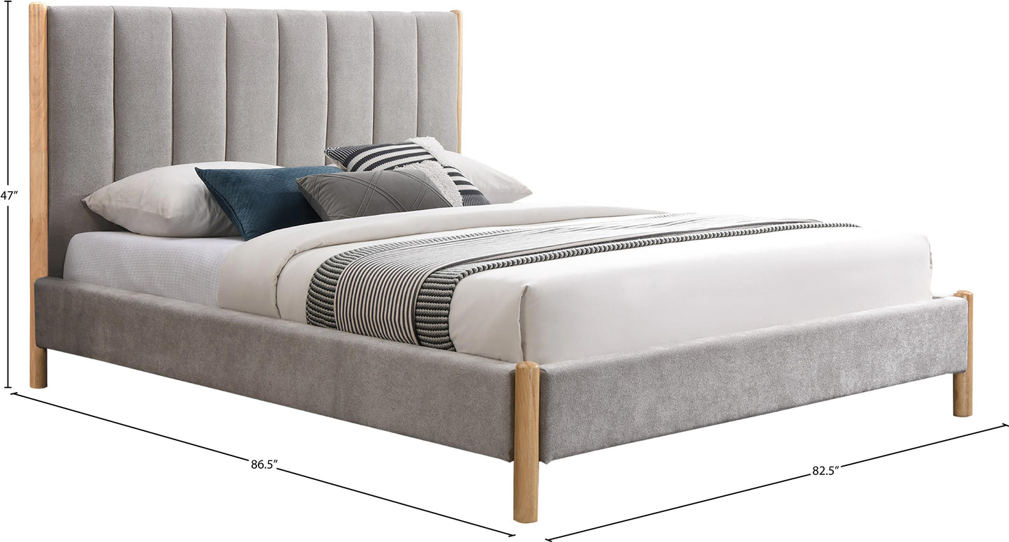 vino grey polyester fabric king bed k