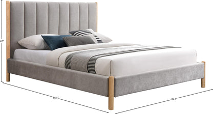 Vino Grey Polyester Fabric King Bed K