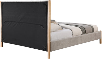 Vino Grey Polyester Fabric King Bed K