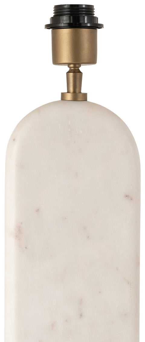 Reese White Genuine Marble And Mango Wood Base With Linen Textured Fabric Shade Table Lamp, 1 Piece