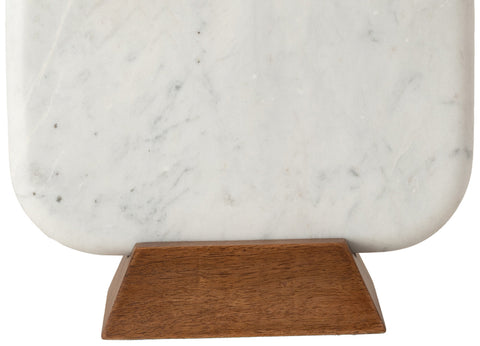 Reese White Genuine Marble And Mango Wood Base With Linen Textured Fabric Shade Table Lamp, 1 Piece (Style 2)
