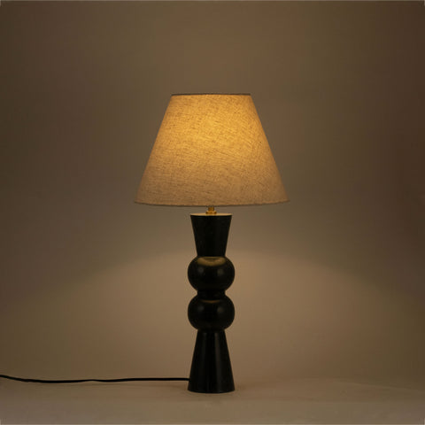 Nola Green Genuine Marble Base And Linen Textured Fabric Shade Table Lamp, 1 Piece