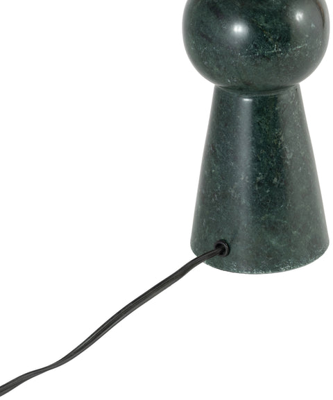 Nola Green Genuine Marble Base And Linen Textured Fabric Shade Table Lamp, 1 Piece