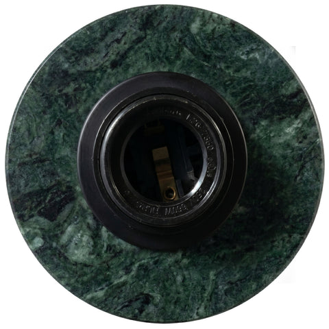 Nola Green Genuine Marble Base And Linen Textured Fabric Shade Table Lamp, 1 Piece