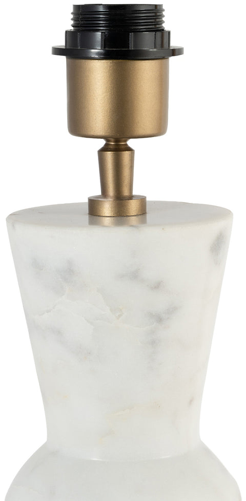 Nola White Genuine Marble Base And Jute Shade Table Lamp, 1 Piece