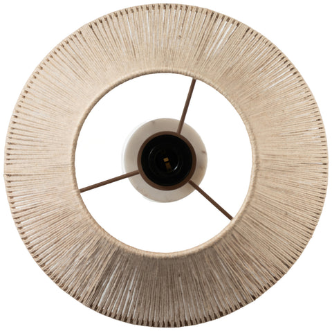 Nola White Genuine Marble Base And Jute Shade Table Lamp, 1 Piece